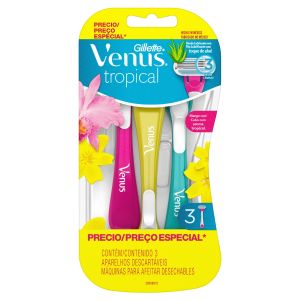 Máquina de Afeitar Mujer Gillette Venus Tropical con Hojas 3 Uds