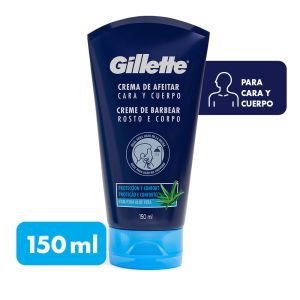 Crema de Afeitar Gillette Cara y Cuerpo para Hombre con Aloe 150mL