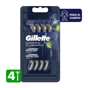 Máquina de Afeitar Gillette Cuerpo para el Afeitado Corporal 4 Uds