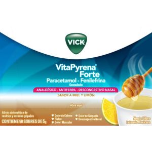 Vick VitaPyrena Forte Sabor A Miel Y Limón Sobres 5 sobres