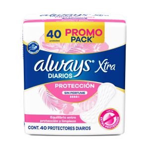Always Xtra Diarios Sin Perfume 40u