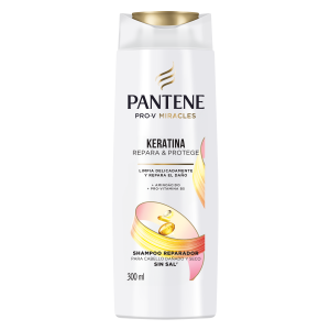 Shampoo sin sal' cabello seco Pantene Keratina con Pro Vitamina B5 300 ml