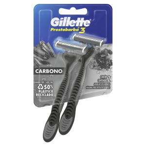 Rasuradora Gillette Prestobarba 3 Carbono con Carbón Activado, 2 Uds