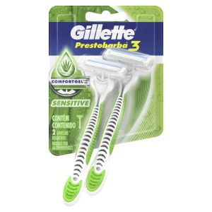 Gillette Prestobarba3 Sensitive Máquina de Afeitar con Aloe 2 Uds