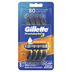 Gillette Prestobarba3 Máquina de Afeitar con 3 Hojas 8 Uds