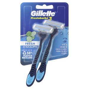 Gillette Prestobarba3 Fresh Máquina de Afeitar con Eucalipto 2 Uds